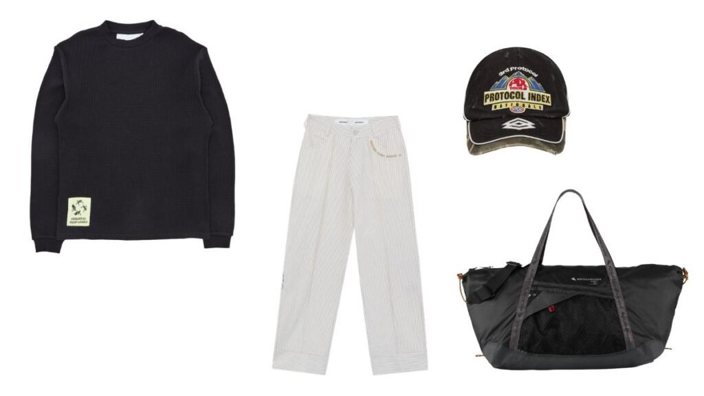 Casual clothing and accessories arrangement