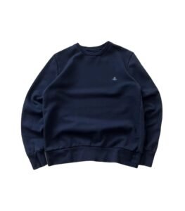 Second hand Vivienne Westwood blue sweatshirt with minimalist design and subtle branding
