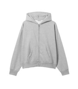 Grey loose fit zip hoodie from Weekday styled for everyday wear