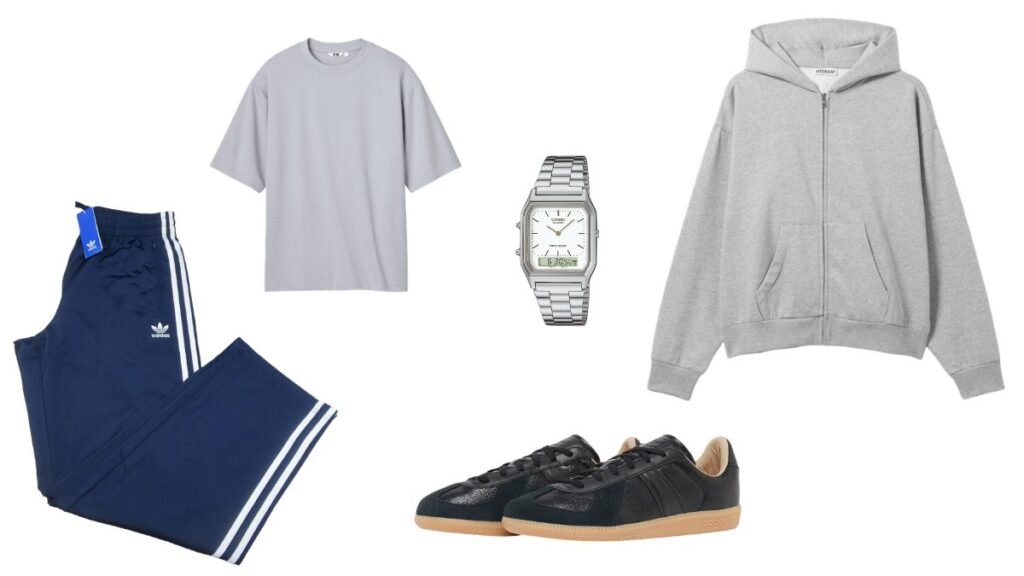 Casual outfit with sneakers and watch