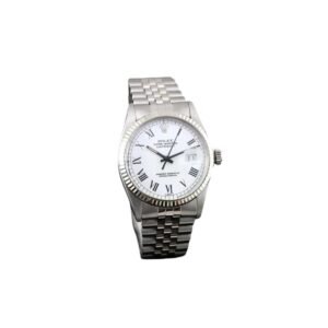 “Vintage Rolex Datejust watch with classic stainless steel design”