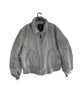 Vintage Alpha Industries military style bomber jacket with relaxed fit and comfortable wear