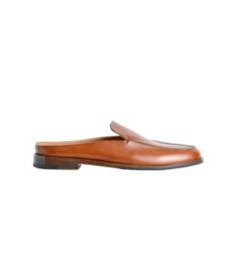 COS leather mule loafers in mahogany brown minimalist summer slip on shoes
